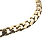 Gouden platte gourmet schakel armband | 20 cm, Sieraden, Tassen en Uiterlijk, Armbanden, Ophalen of Verzenden, Gebruikt, Overige kleuren