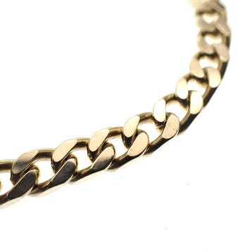 Gouden platte gourmet schakel armband | 20 cm, Ophalen of Verzenden, Gebruikt, Goud, Goud