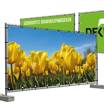Bouwhekdoeken Tulpenveld geel 335x174 cm, Nieuw