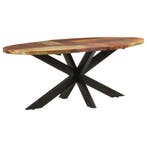 Eettafel ovaal 200x100x75 cm massief gerecycled hout, Verzenden, Nieuw