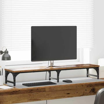 vidaXL Monitor Stand Oud hout 105 x 23 x 15,5 cm Bewerkt, Verzenden, Nieuw