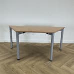Steelcase verstelbare trapezium tafel 160x69 cm, beuken -, Ophalen of Verzenden, Gebruikt, Bureau