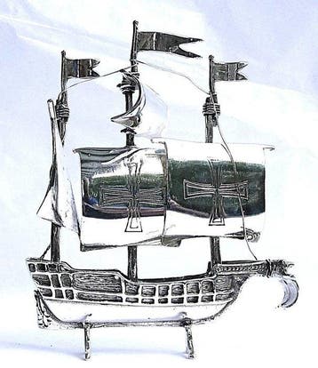 Modelschip - 925 sterlingzilver/Santa Maria/Christoffel