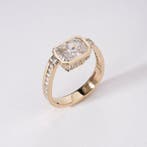 Ring - 14 karaat Geel goud - 2.95ct. tw. Diamant (Lab-grown), Sieraden, Tassen en Uiterlijk, Ringen, Nieuw