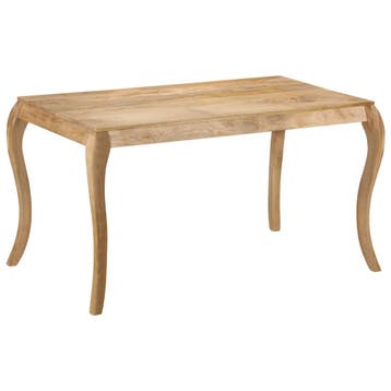 vidaXL Eettafel 135x75x76 cm massief mangohout, Verzenden, Nieuw