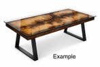 Tafel - Hout - Pirografie-tafel/paneel, Antiek en Kunst