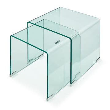 Bijzettafel Kariengem set van 2 transparant [en.casa], Verzenden, Nieuw
