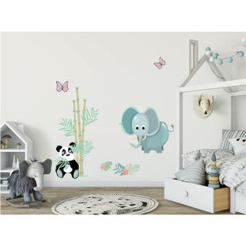 Jungly jungle - Olifant muursticker - (40x35cm), Verzenden, Nieuw