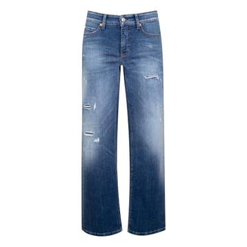 Cambio • blauwe Paris straight ancle destroyed jeans • 34, Cambio, Verzenden, Nieuw, Blauw