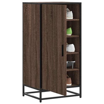 vidaXL Schoenenrek 48x38x97,5 cm bewerkt hout bruin, Verzenden, Nieuw
