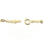 Gouden Singapore schakelketting, Sieraden, Tassen en Uiterlijk, Kettingen, Ophalen of Verzenden, Gebruikt, Overige kleuren, Goud
