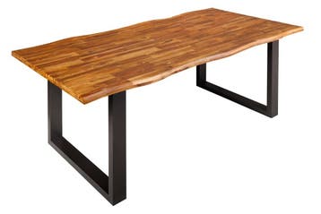 Massief houten eettafel GENESIS 200cm bruin gevlamd acacia, Ophalen of Verzenden, Nieuw