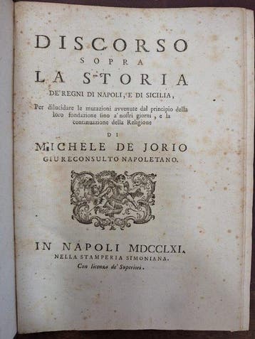 Michele De Jorio - Discorso sopra la storia de regni di, Antiek en Kunst