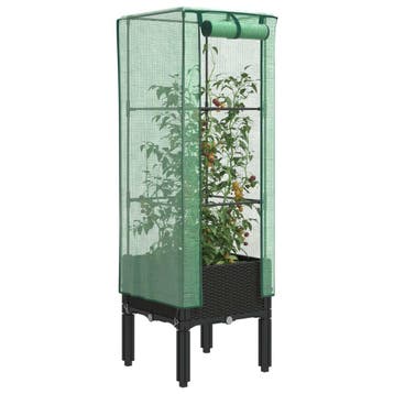 vidaXL Plantenbak verhoogd met kashoes 40x40x140 cm, Verzenden, Nieuw, Kunststof