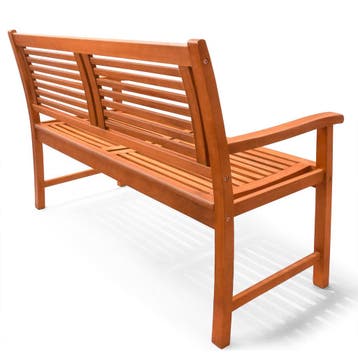 Tuinbank / Zitbank - Eucalyptushout -  120x56x88cm - Bruin, Tuin en Terras, Verzenden, Nieuw