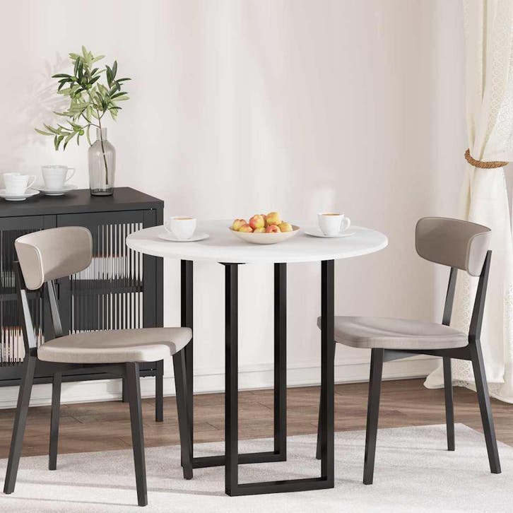 vidaXL Tafelblad Wit Ø 80 x 1,5 cm Bewerkt hout, Huis en Inrichting, Tafels | Eettafels, Nieuw, Verzenden