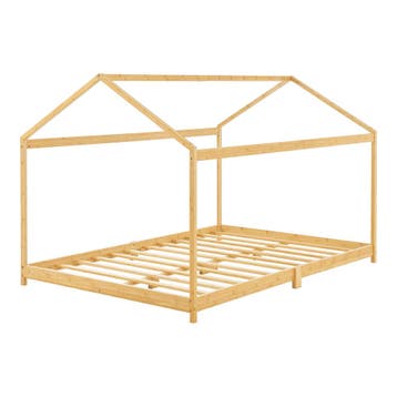 [en.casa] Kinderbed Vindafjord huisbed bamboe houtkleurig 14, Kinderen en Baby's, Verzenden, Nieuw