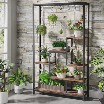Hoge Plantenstandaard 180cm met 5 Treden en 10 Ophanghaken -, Verzenden, Nieuw