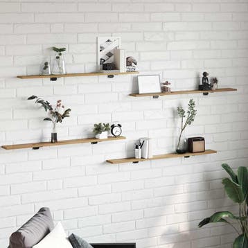 vidaXL Boekenplank Bord 3-laags 4 st 100 x 10 x 1,5 cm, Verzenden, Nieuw, Overige houtsoorten