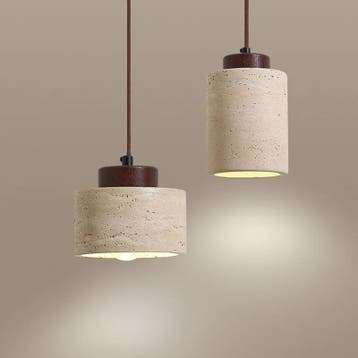Japanse wabi sabi hanglamp steen geel, Verzenden, Nieuw