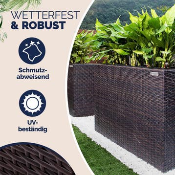 Hoge Plantenbak Bruin Kunststof 95x27x60cm (Plantenbakken), Verzenden, Nieuw