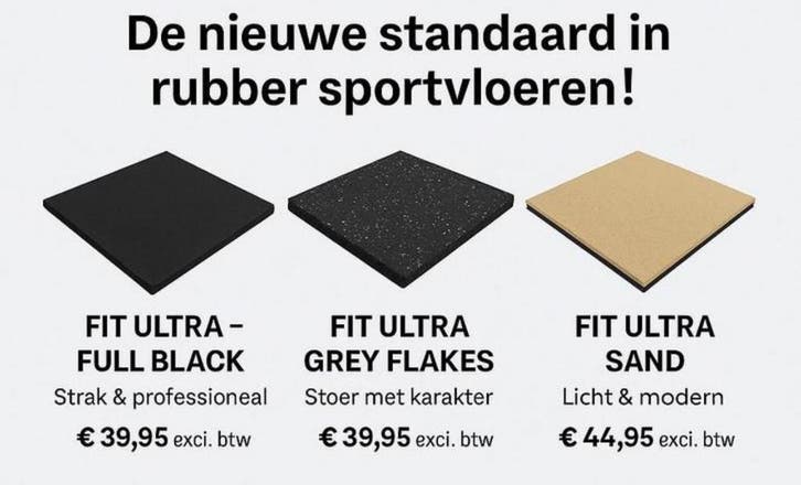 FIT ULTRA Sportvloer tegel 1000x1000x20mm next level gym, Sport en Fitness, Overige Sport en Fitness, Nieuw, Ophalen of Verzenden