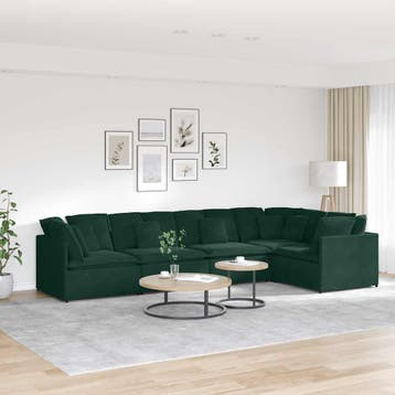 vidaXL Modulaire bank met kussens fluweel donkergroen, Verzenden, Nieuw, Stof