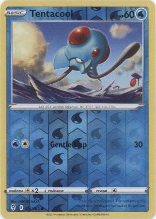 Tentacool 026/203 reverse holo (Evolving Skies), Ophalen of Verzenden, Nieuw, Losse kaart, Foil