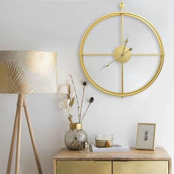 vidaXL Wandklok 52 cm ijzer goudkleurig, Verzenden, Nieuw