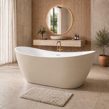 Ligbad Alegre 170 x 78 x 68 cm Vrijstaand Bad beige, Verzenden, Nieuw, Bad