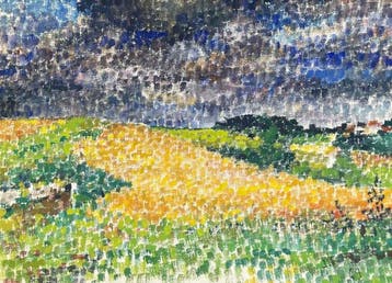 Jean-François Husson (1938–2024) - Paysage pointilliste, Antiek en Kunst