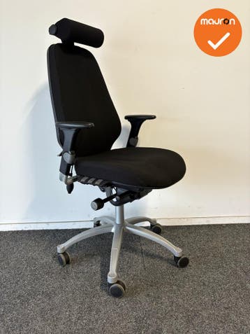 RH Logic 400 XL - nieuwe zwarte stoffering  - Grijs voetkrui, Werkplek, Ophalen of Verzenden, Gebruikt, Stoel