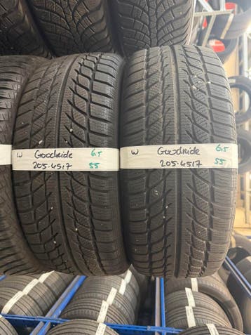 205-45-17 Goodride Winterbanden 6.5mm Incl Montage 205 45 17, Auto-onderdelen, Ophalen, Gebruikt, 17 inch, Band(en)