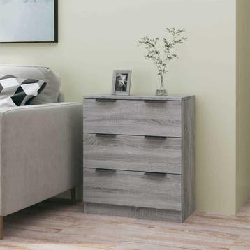 vidaXL Dressoir 60x30x70 cm bewerkt hout grijs sonoma eiken, Huis en Inrichting, Kasten | Dressoirs, Verzenden, Nieuw, 50 tot 100 cm