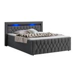 Boxspringbed Leona - 180x200 cm - Grijs incl. led verlichtin, Verzenden, Nieuw
