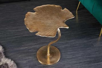 Decoratieve bijzettafel GINKGO LEAF 45cm goud handgemaakt, Ophalen of Verzenden, Nieuw