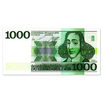 1000 Gulden Spinoza 1972 ZFr+, Verzenden
