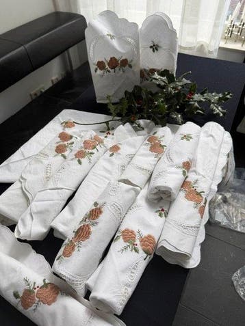 Servet (14) - 82 cm - 82 cm - 14 dek kerstservetten, Nieuw