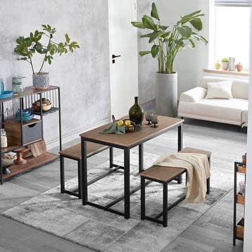 2dekans | SoBuy Eettafel met 2 Banken - Max. 150 kg - 110 x, Ophalen of Verzenden, Zo goed als nieuw