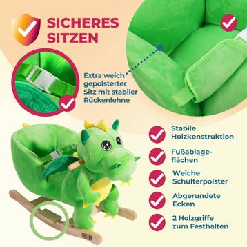 Schommelstoel Dino incl Gordel (Hobbeldieren, Speelgoed), Verzenden, Nieuw