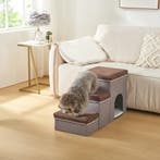 Hondentrap Vojens loopplank 76x33x43 cm donkerbruin en grijs, Verzenden, Nieuw