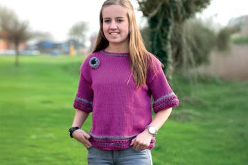Breipatroon Damestrui met bloemdetail – luchtige voorjaars, Hobby en Vrije tijd, Ophalen of Verzenden, Nieuw