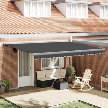 vidaXL Uitschuifbare luifel Antraciet en Grijs 400 × 300 cm, Verzenden, Nieuw