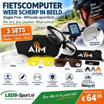 Bifocale fietsbril Eagle Five – 3 sets glazen – €64,95, Overige merken, Verzenden, Nieuw, Overige kleuren