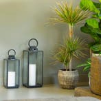 Set van 2 Michigan Windlicht Zwart Small Tuinaccessoires, Verzenden, Nieuw, Modern