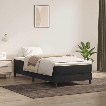 vidaXL Boxspring zonder matras fluweel zwart 100x220 cm, Verzenden, Nieuw, Zwart, Stof