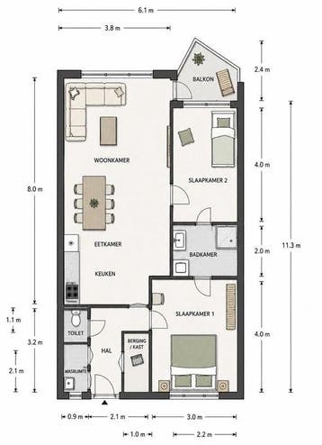 Te huur: Appartement Oostburgwal in Arnhem, Gelderland, Appartement, Arnhem