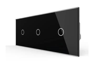 Livolo 3-Voudige Puls Touch Schakelaar | Zwart Glas |, Ophalen of Verzenden, Nieuw, Schakelaar