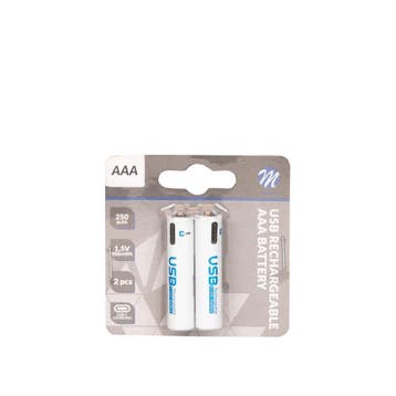 ACCU AAA 250mAh 900mwh USB-C 2pcs Blister, Auto-onderdelen, Verzenden, Nieuw