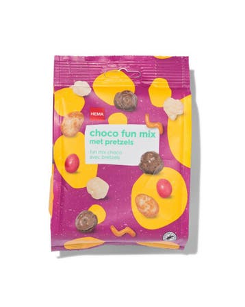 HEMA Choco fun mix met pretzels 150gram, Verzenden, Nieuw